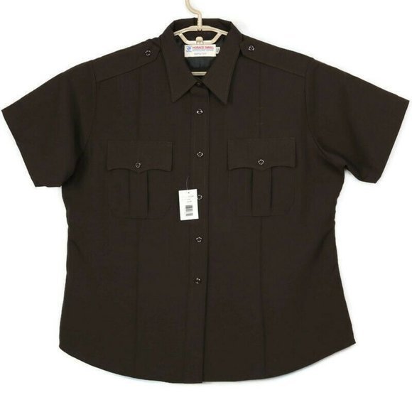 Horace Small Uniform‎ Work Shirt Police Deputy Brown Short Sleeve Size 42 XL - Picture 1 of 9